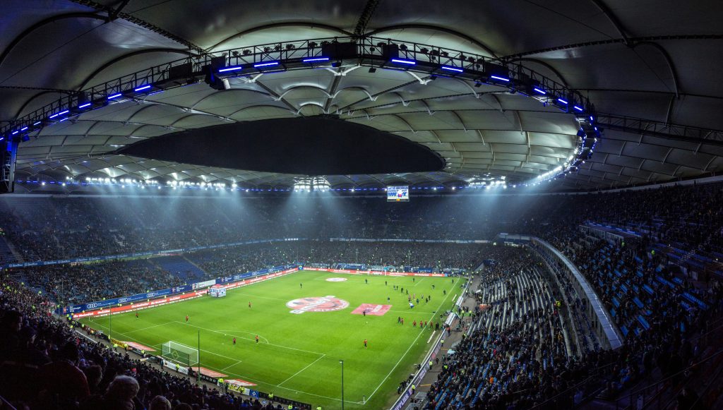Aufnahme auf den Platz des Hamburger Volksparkstadions