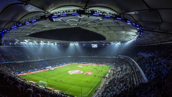 Aufnahme auf den Platz des Hamburger Volksparkstadions